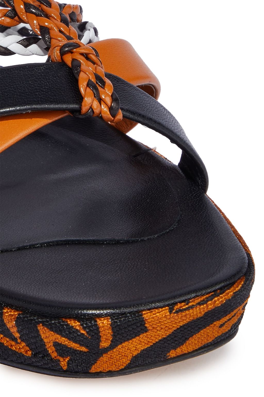MISSONI Braid-trimmed leather sandals