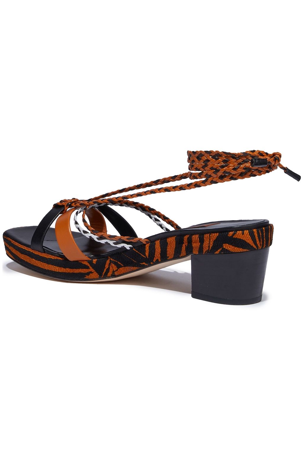 MISSONI Braid-trimmed leather sandals