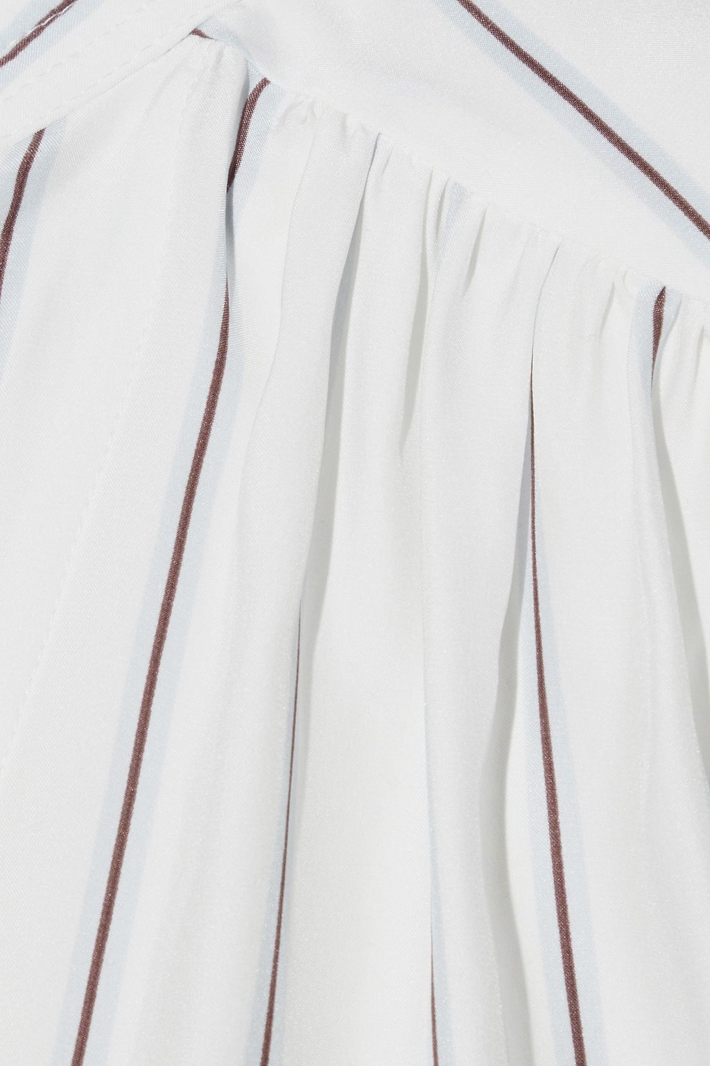 FRAME Cali gathered striped washed-silk top