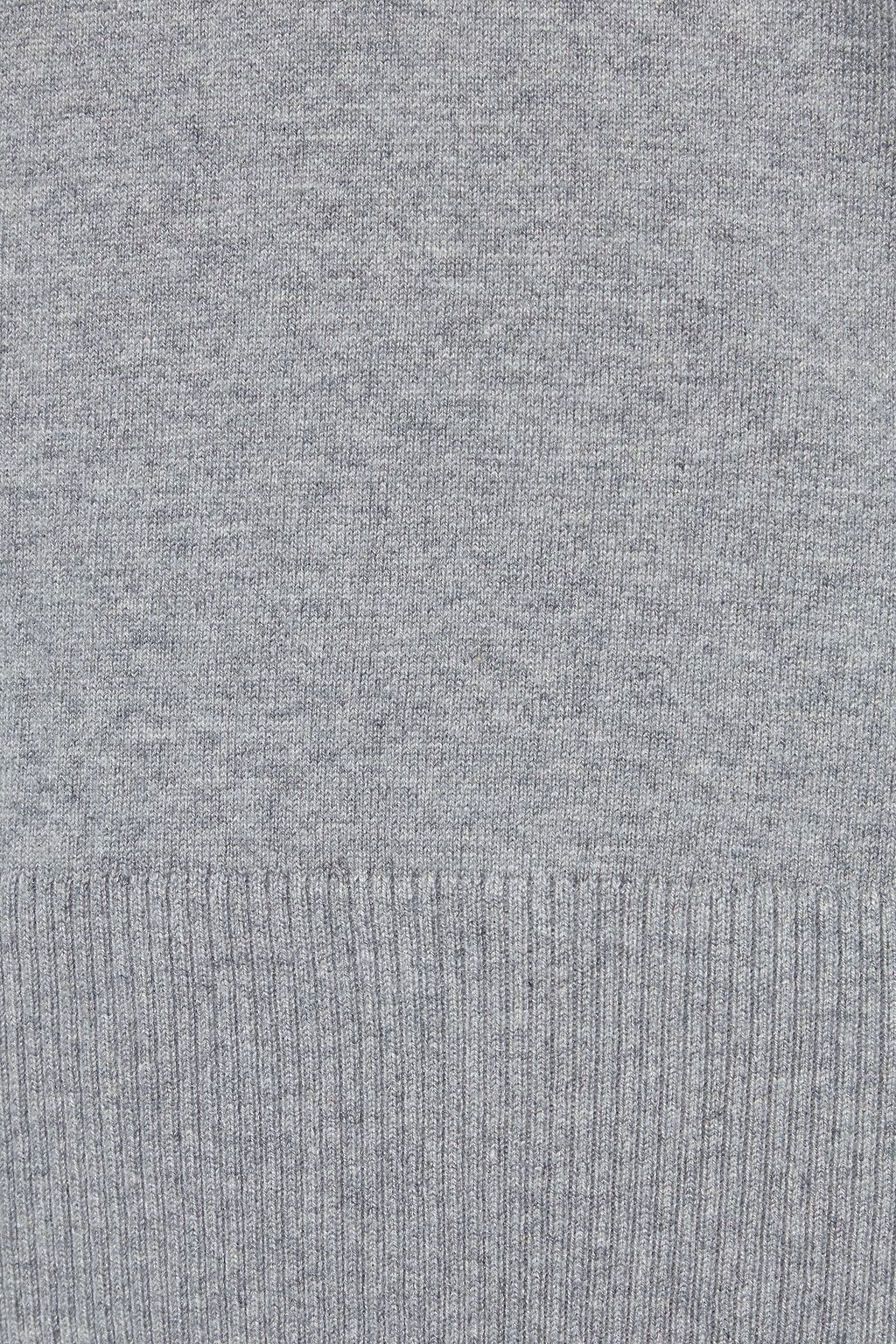 FRAME Paneled mélange ribbed-knit sweater