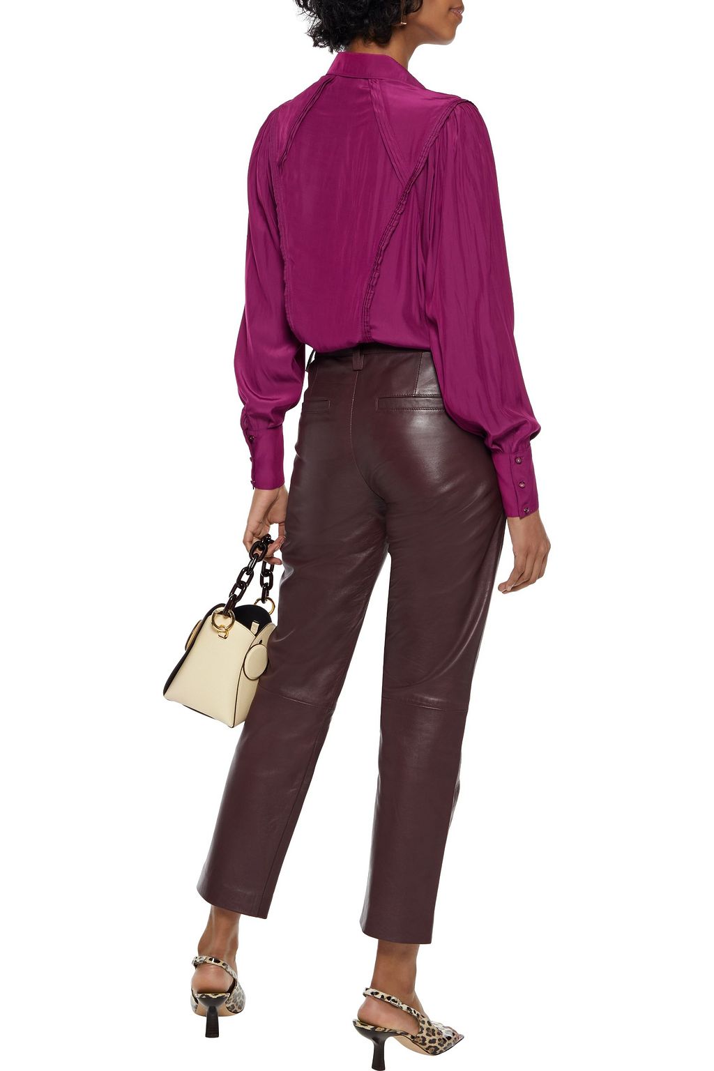 NICHOLAS Pintucked crepe de chine shirt