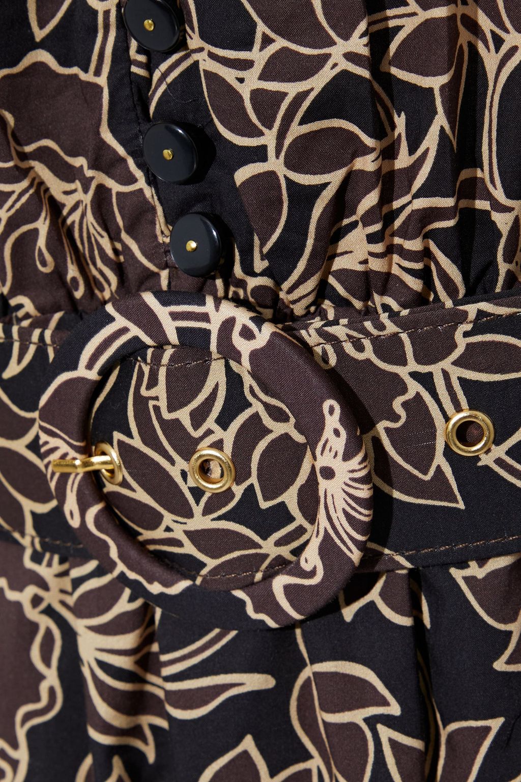 NICHOLAS Tiered belted floral-print cotton-poplin midi dress