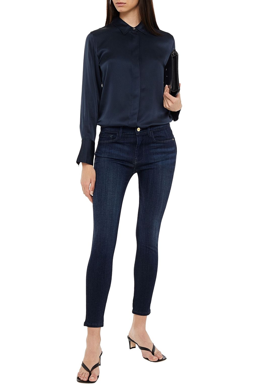 FRAME Perfect silk-satin shirt