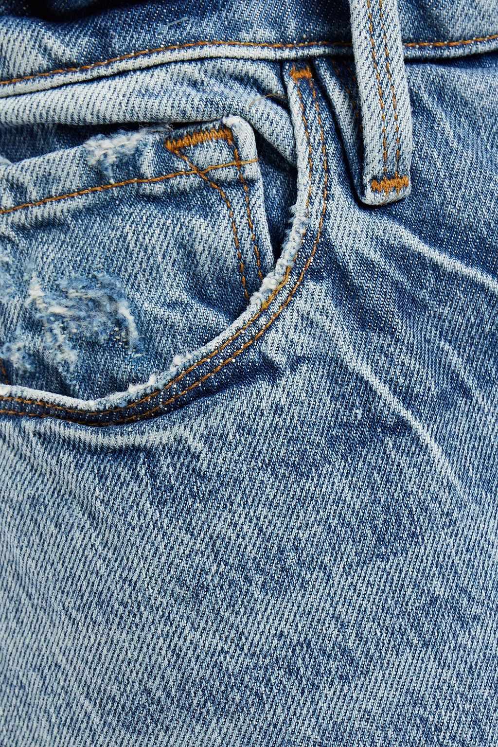 FRAME Le Drew faded high-rise straight-leg jeans