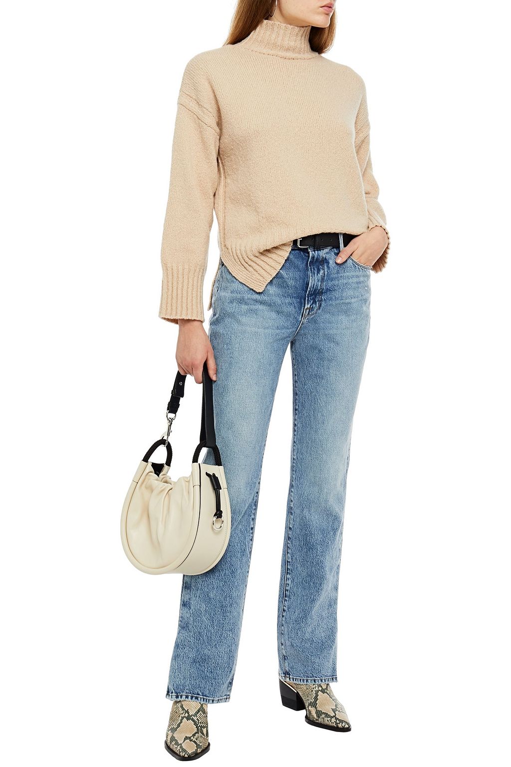 FRAME Le Drew faded high-rise straight-leg jeans