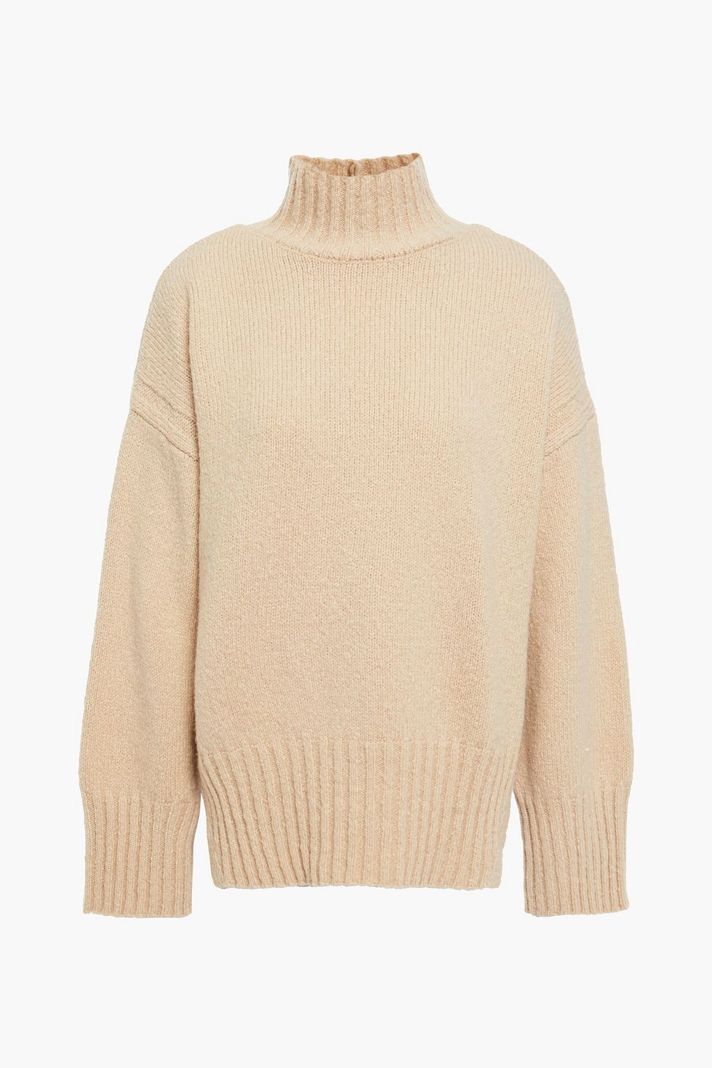 Beige Wool-blend turtleneck sweater 