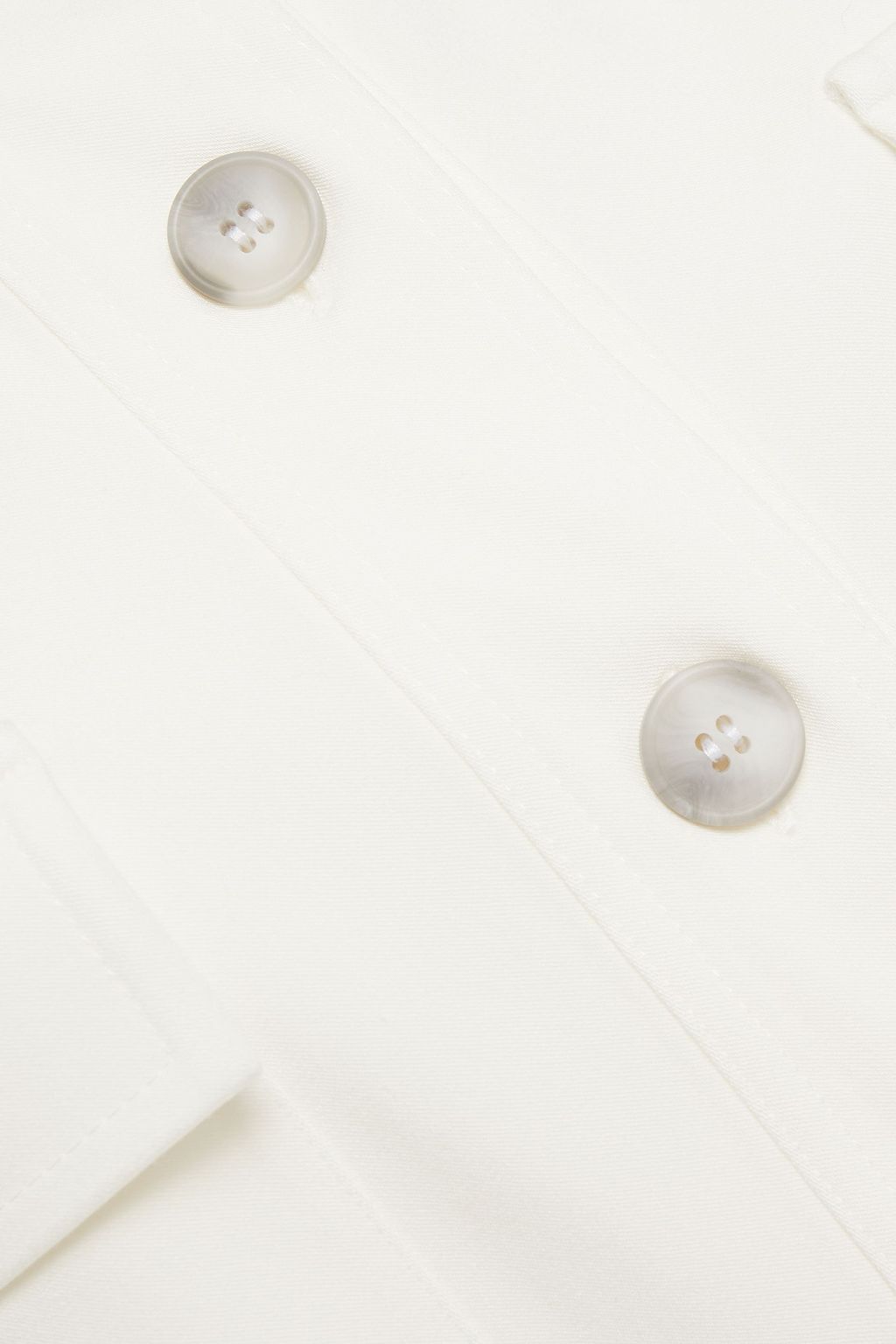 PIECE OF WHITE Belted pleated stretch-ponte playsuit