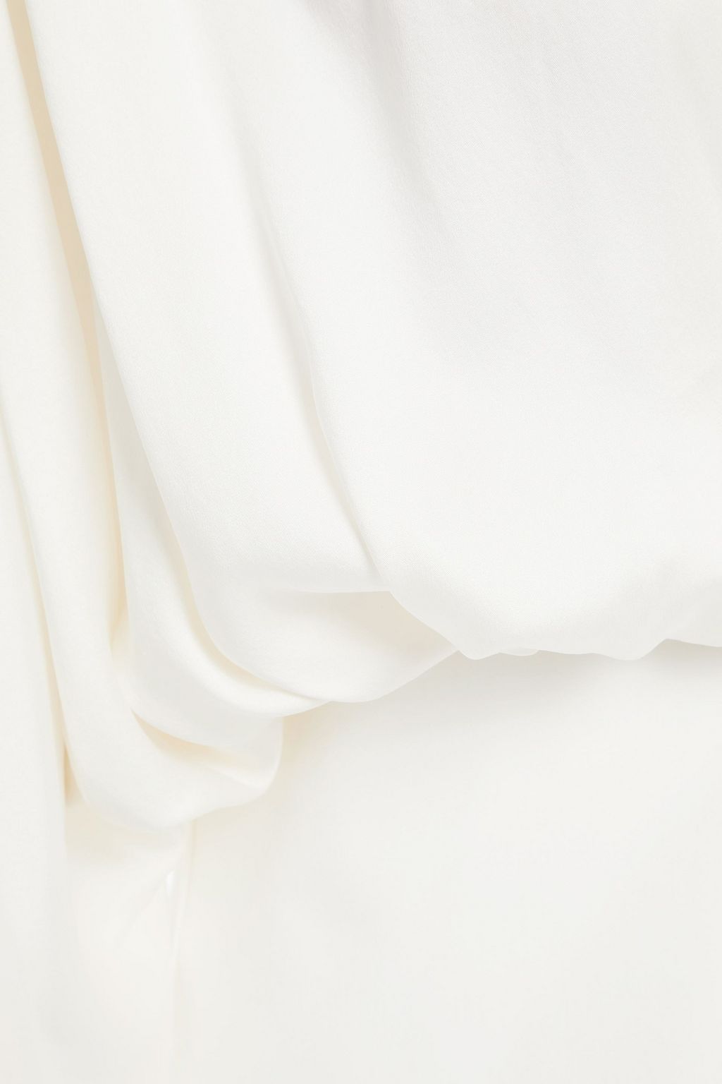 PIECE OF WHITE Pleated silk-blend satin blouse