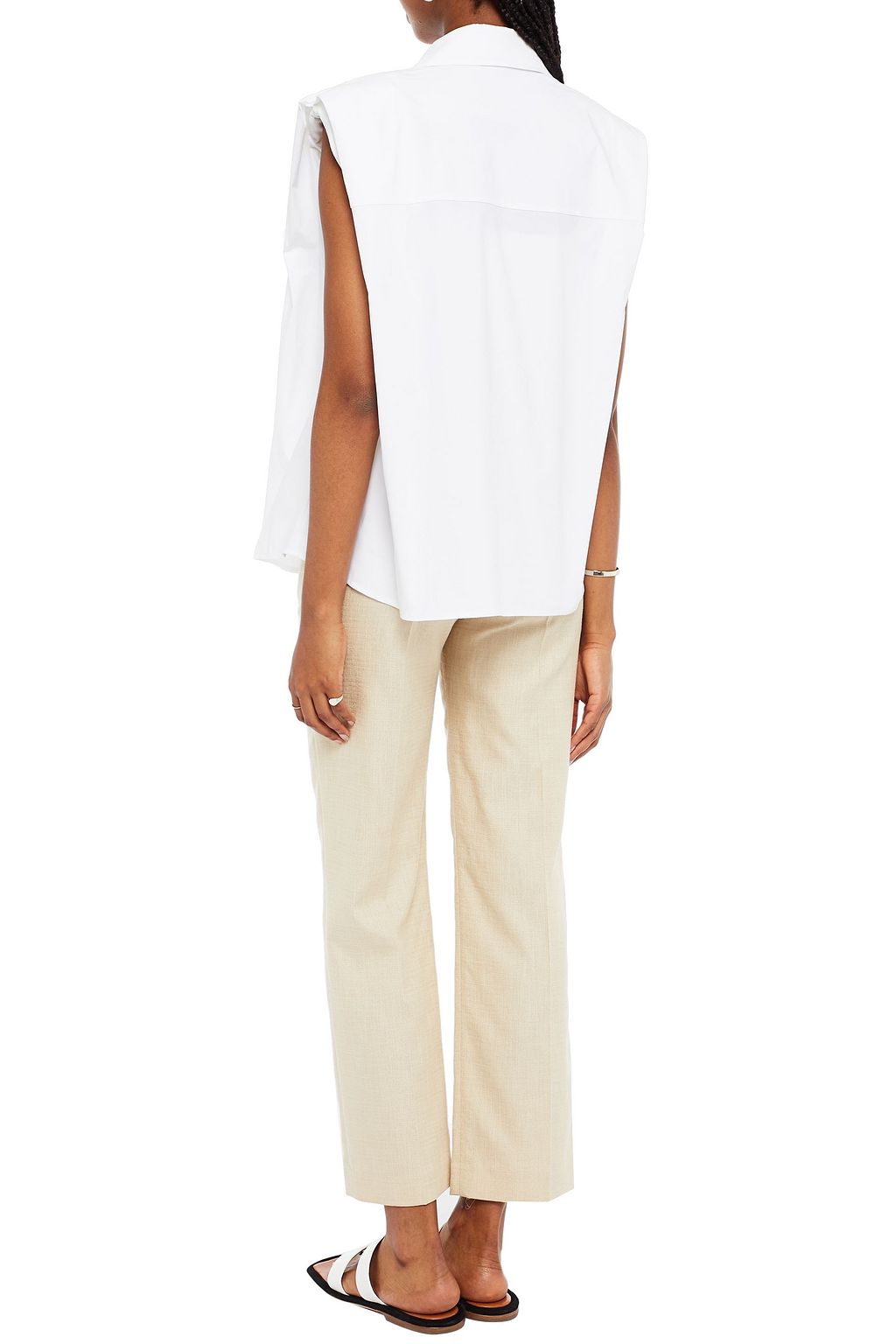 PIECE OF WHITE Cotton-blend poplin shirt