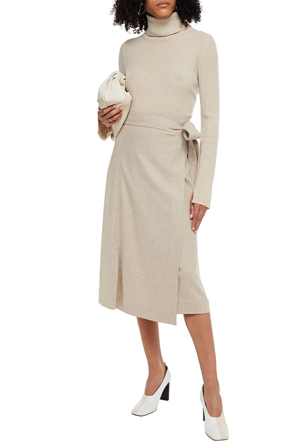 VINCE. Woven midi wrap skirt