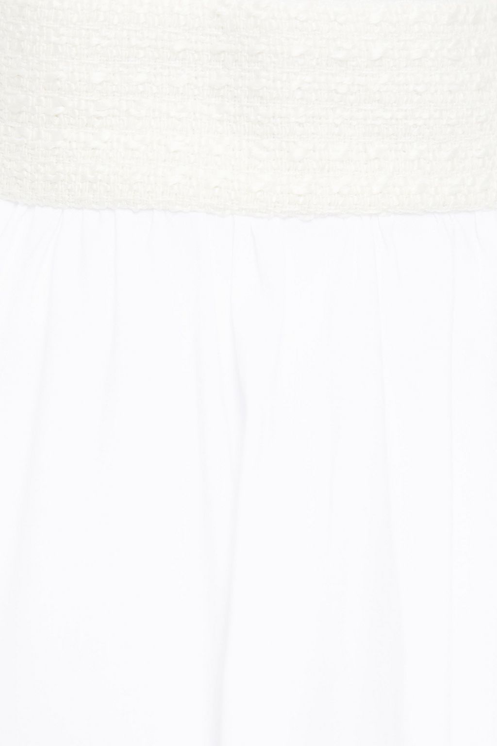 PIECE OF WHITE Tie-back gathered cotton-blend poplin top