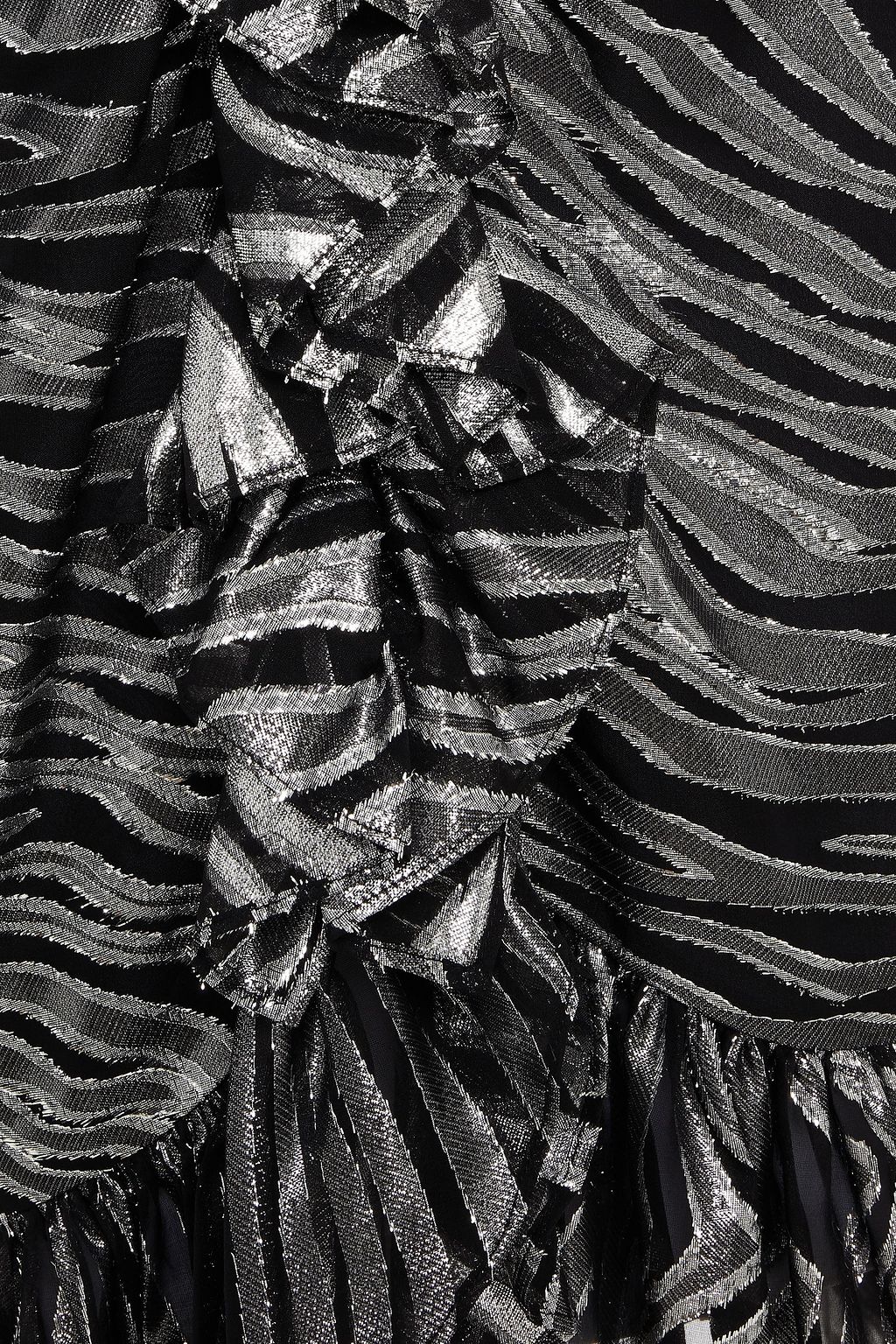 DUNDAS Ruffled metallic fil coupé silk-blend mini dress