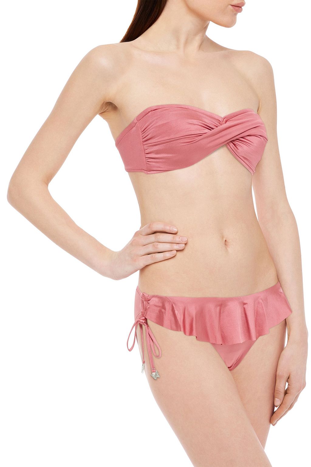 SEAFOLLY Shine On twist-front bandeau bikini top
