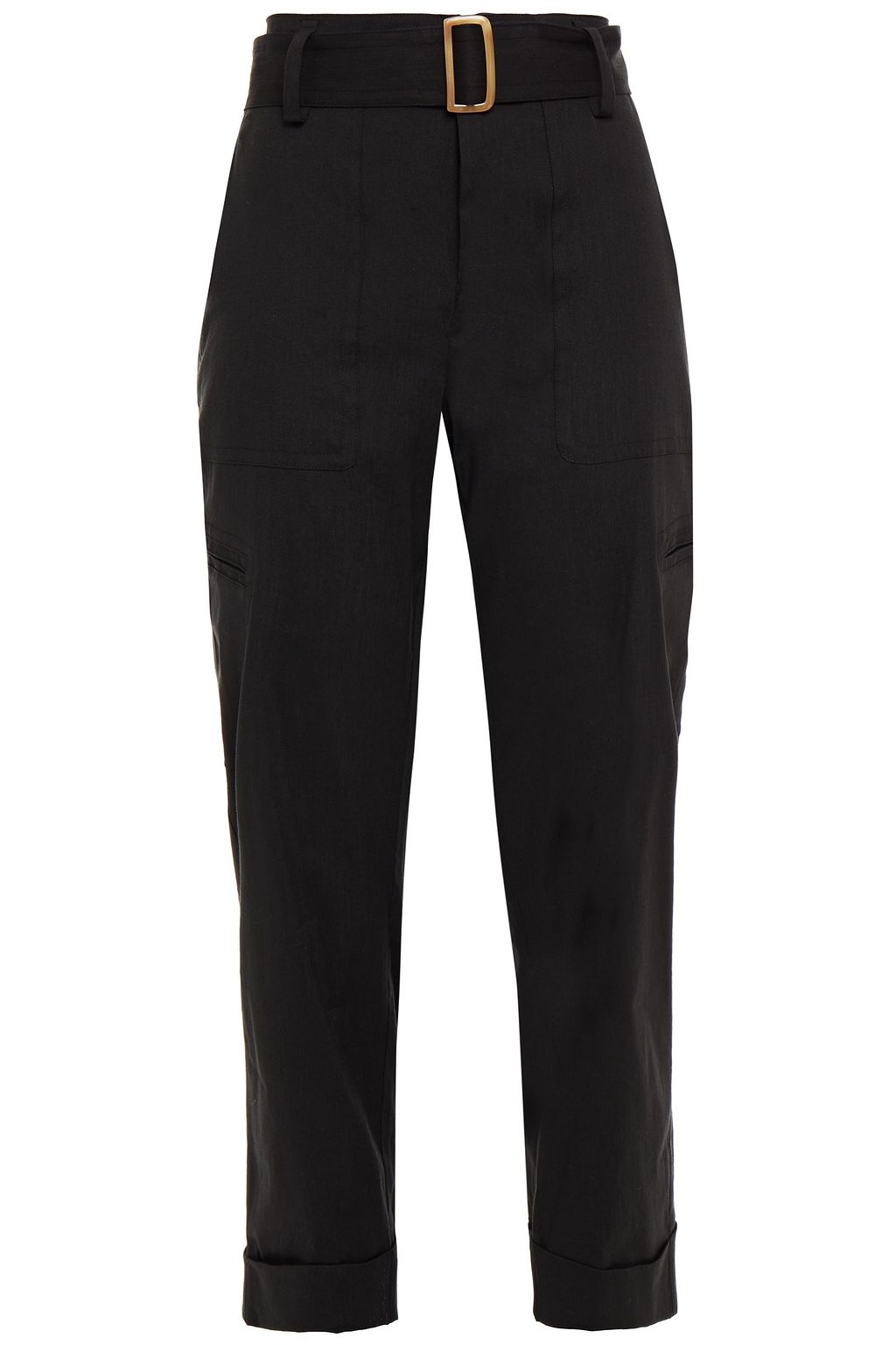 Black Belted linen-blend tapered pants | Sale up to 70% off | THE OUTNET | VINCE. | THE OUTNET