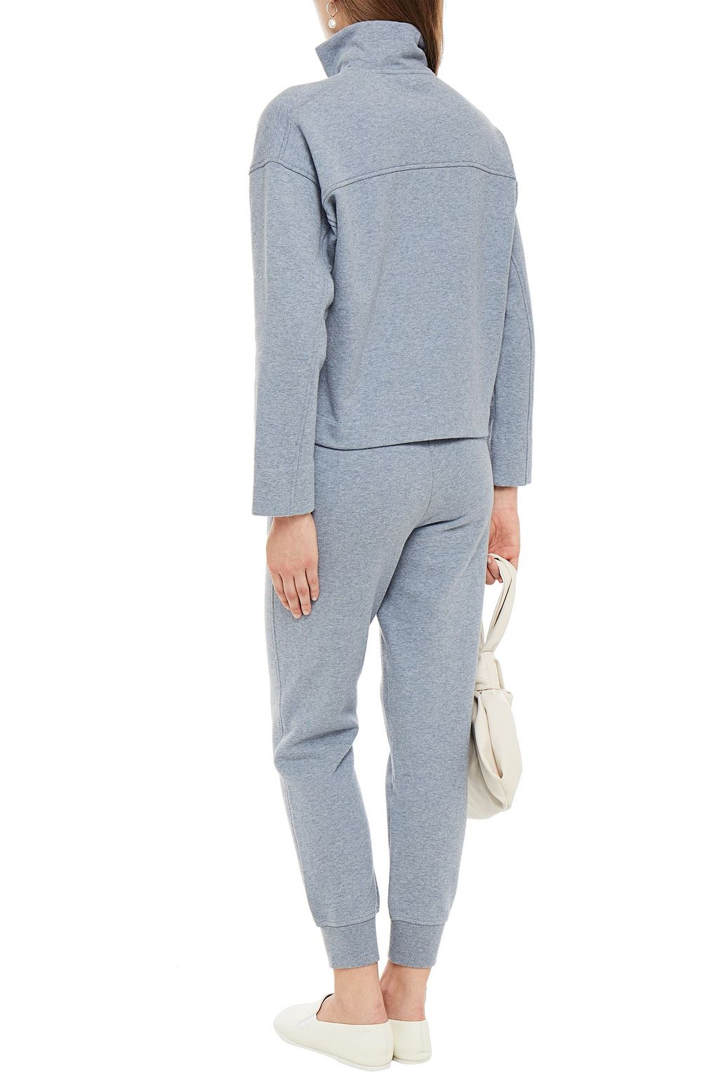 VINCE. Mélange cotton-blend fleece sweatshirt