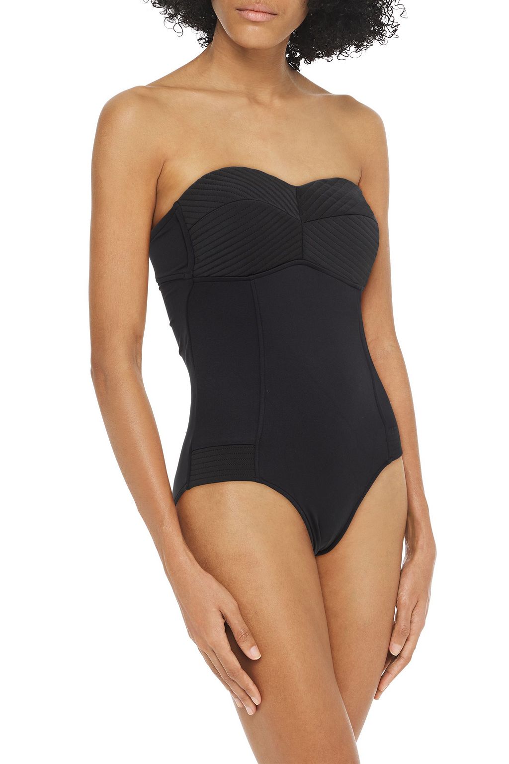 SEAFOLLY Cutout quilted bandeau swimsuit