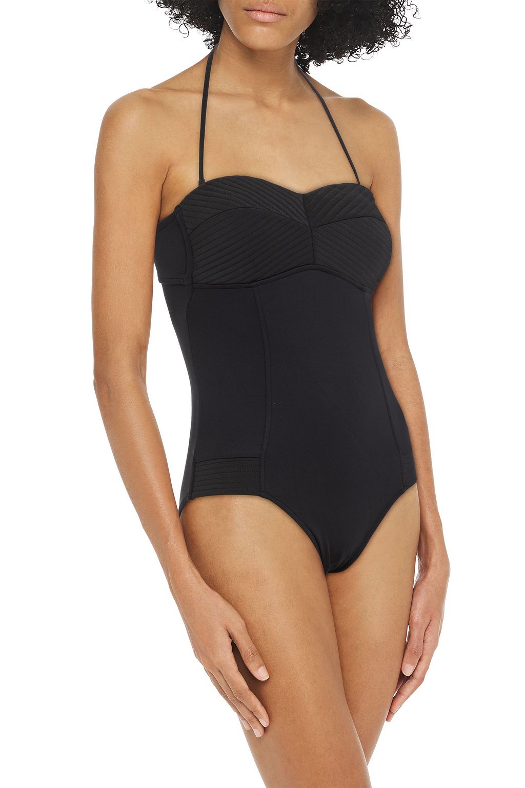 SEAFOLLY Cutout quilted bandeau swimsuit