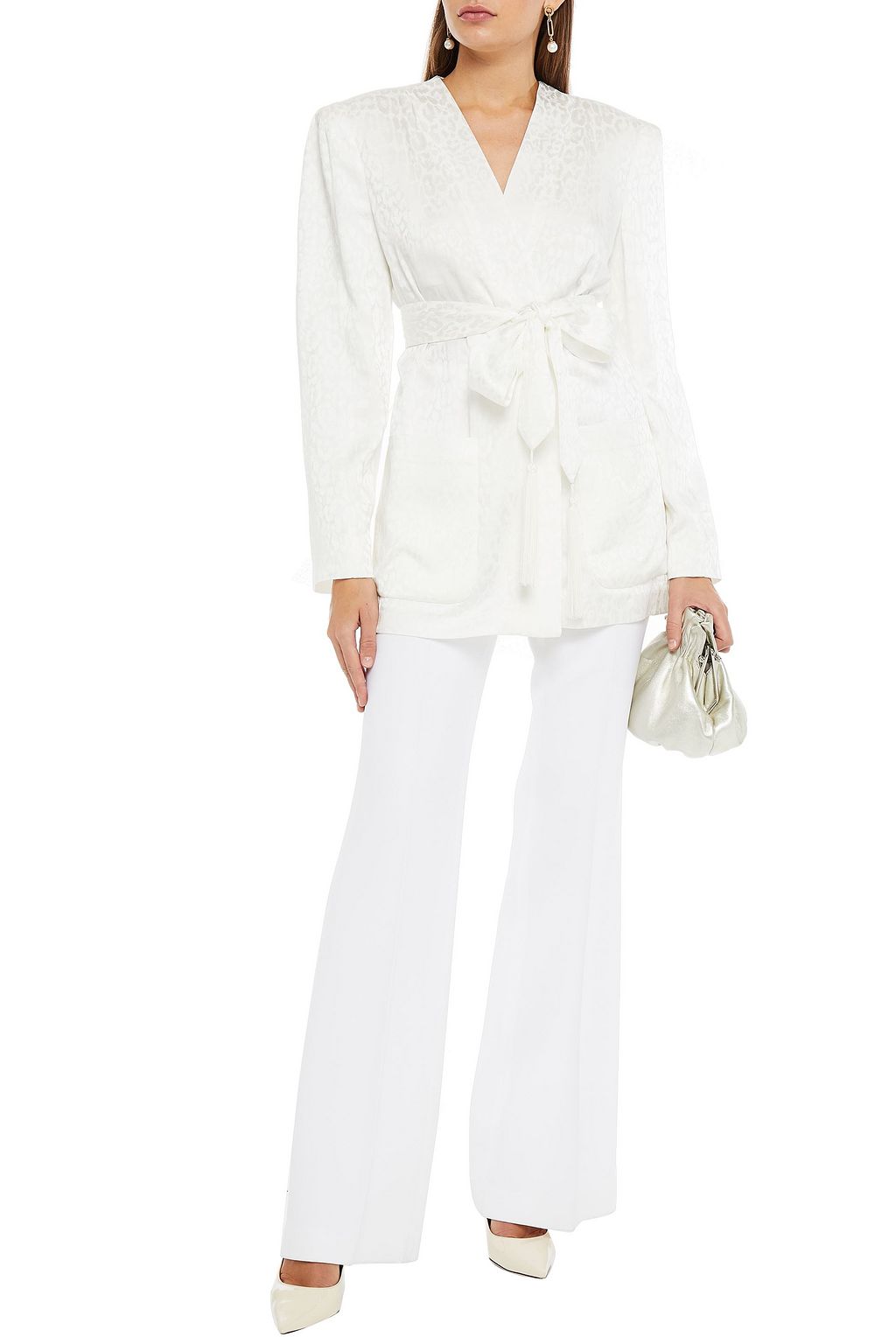 DUNDAS Leopard-print satin-jacquard blazer
