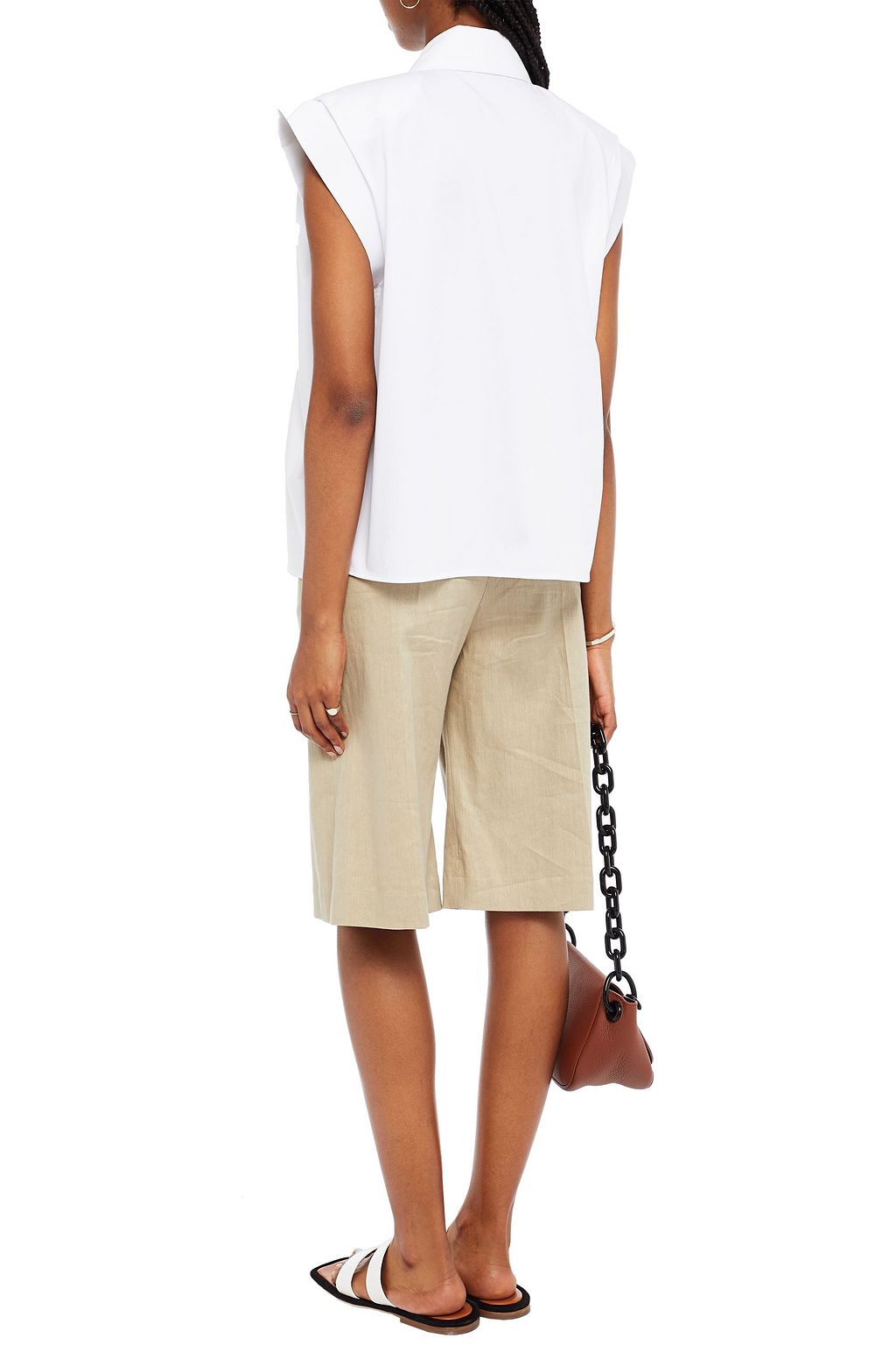 PIECE OF WHITE Stretch-cotton poplin shirt