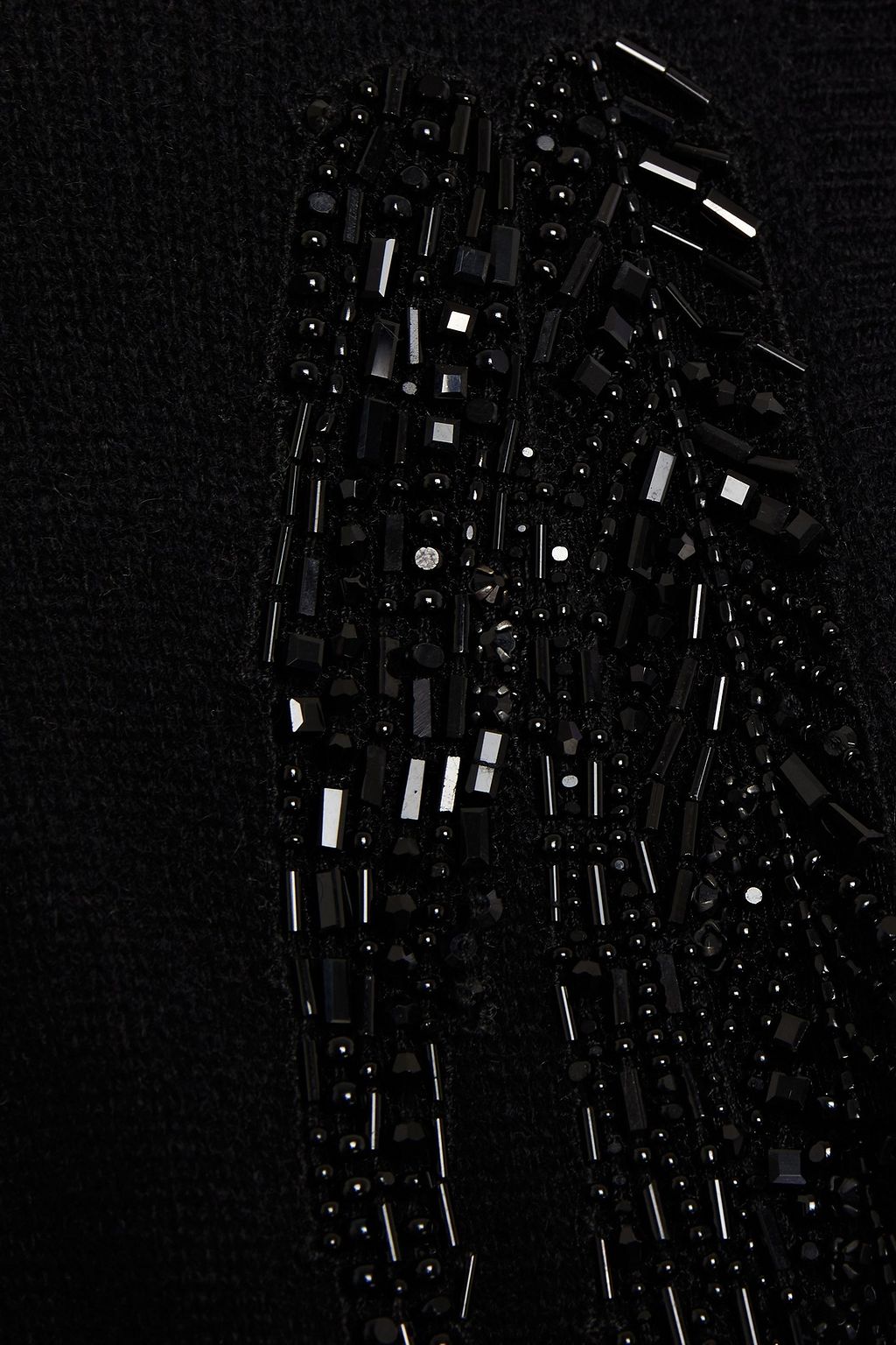 DUNDAS Cropped embellished cashmere and wool-blend sweater