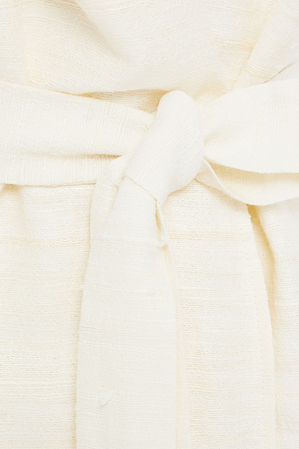PIECE OF WHITE Slub silk wrap top