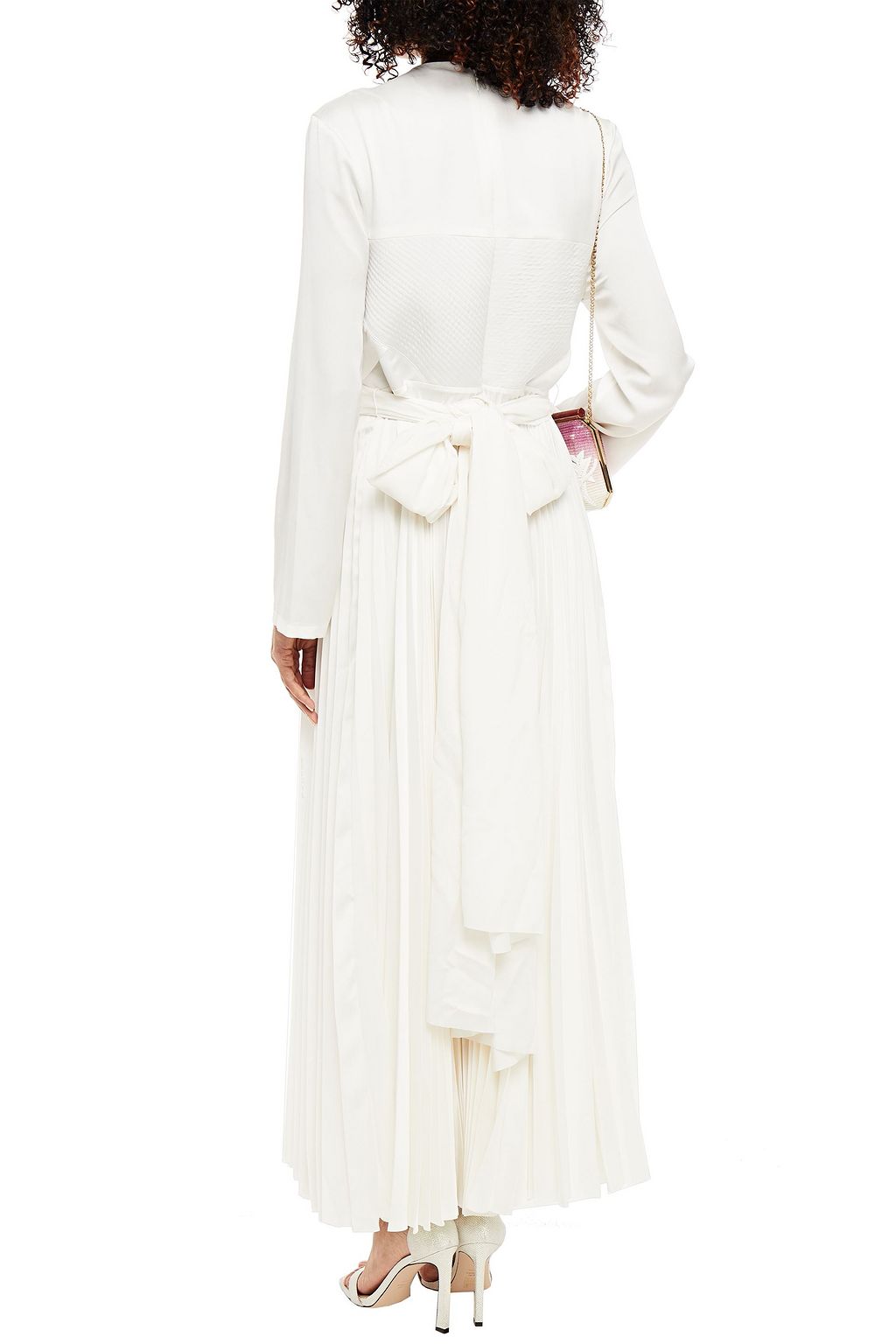SOLACE LONDON Tibby pleated satin-crepe maxi dress