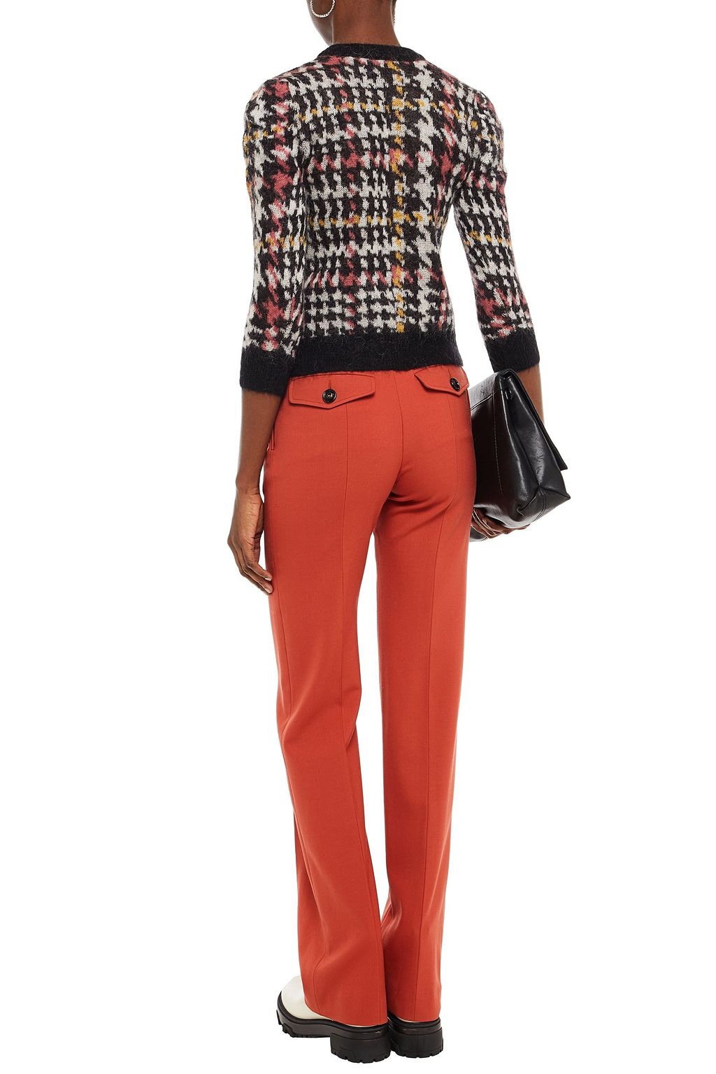 GESTUZ Houndstooth jacquard-knit sweater