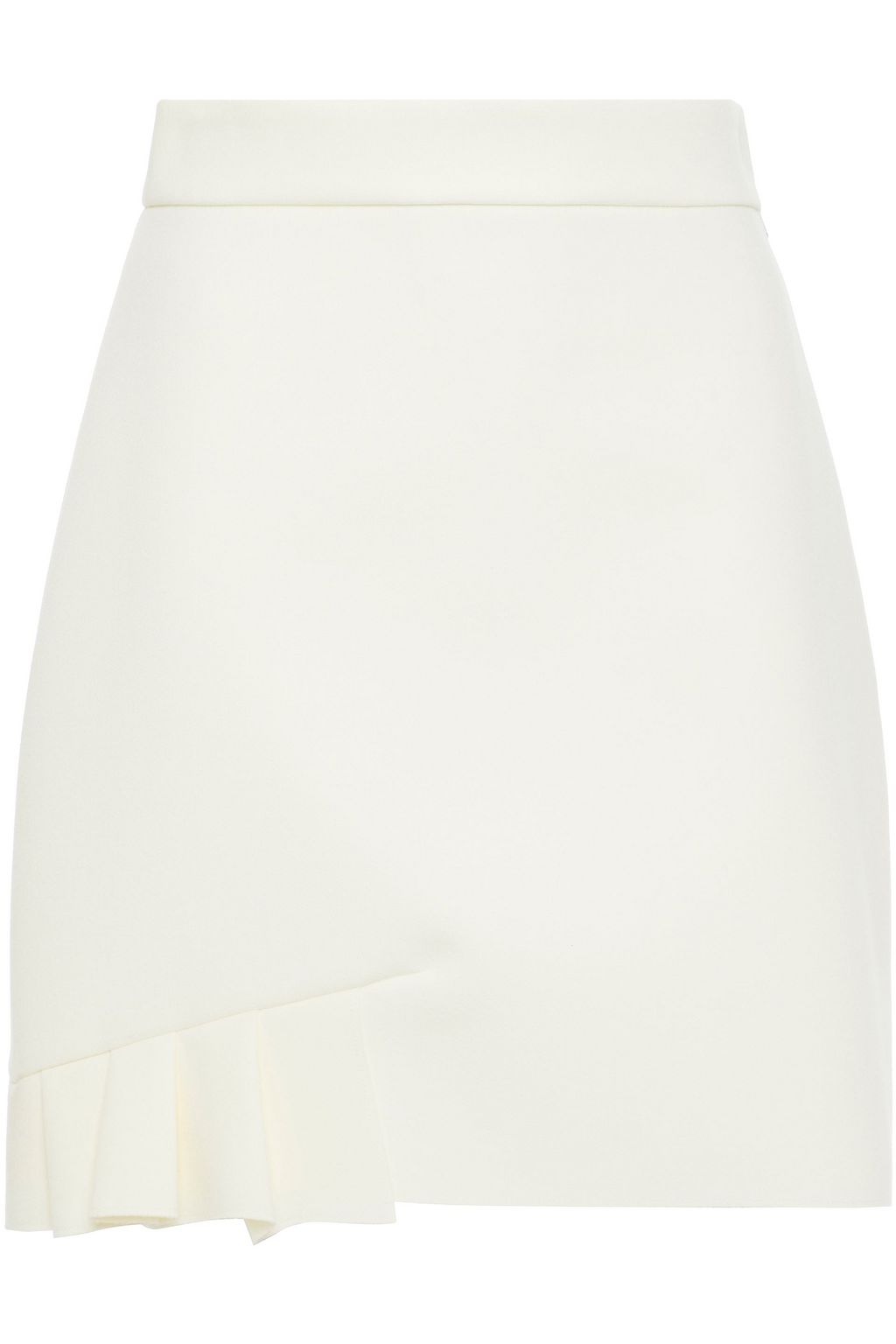 ivory pleated leather skirt