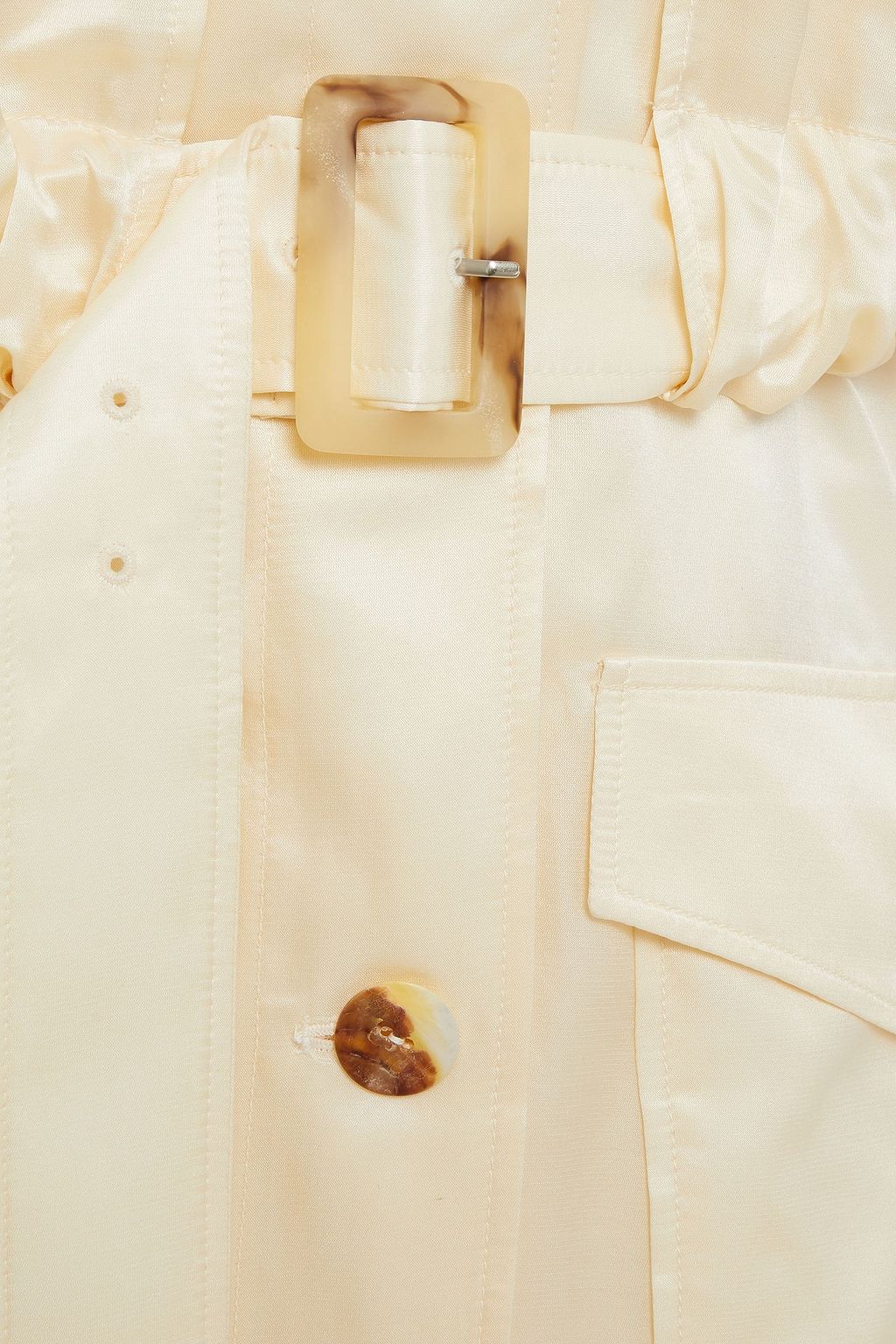 REJINA PYO Wren Trenchcoat aus Satin aus einer Baumwoll-Seidenmischung mit Gürtel