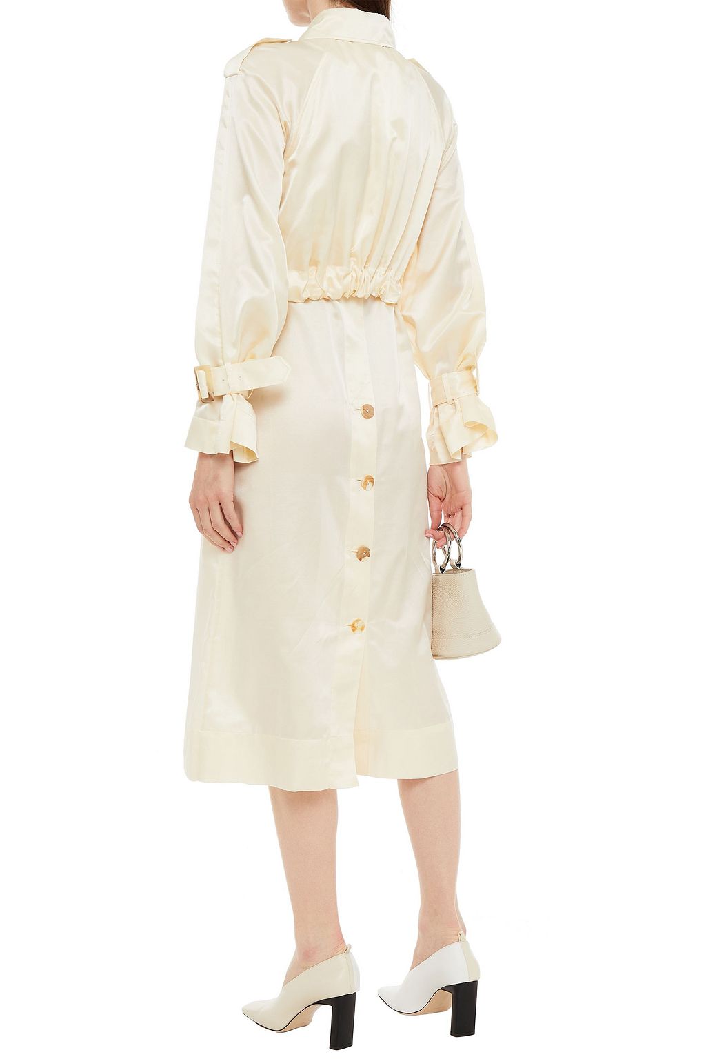REJINA PYO Wren Trenchcoat aus Satin aus einer Baumwoll-Seidenmischung mit Gürtel