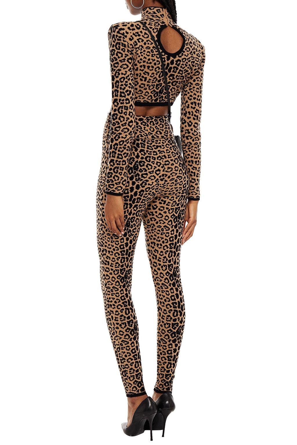 DUNDAS Jacquard-knit wool and cashmere-blend leggings