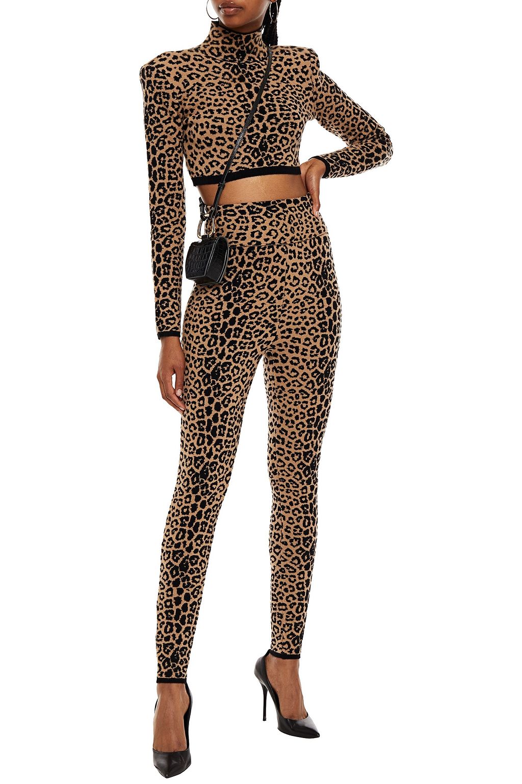 DUNDAS Jacquard-knit wool and cashmere-blend leggings