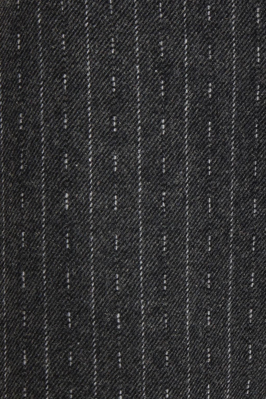 GESTUZ Cropped pinstriped felt wide-leg pants