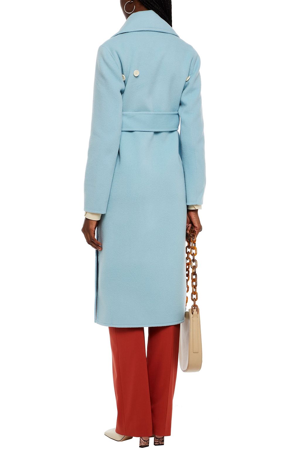 REJINA PYO Simone button-detailed wool-blend felt coat