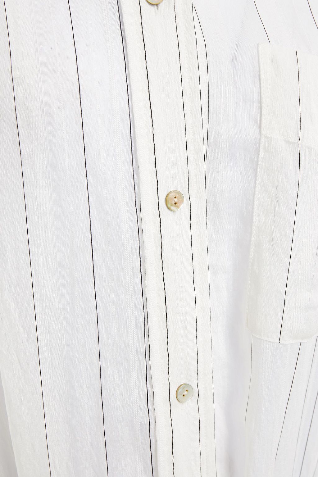 VINCE. Belted striped gauze midi dress