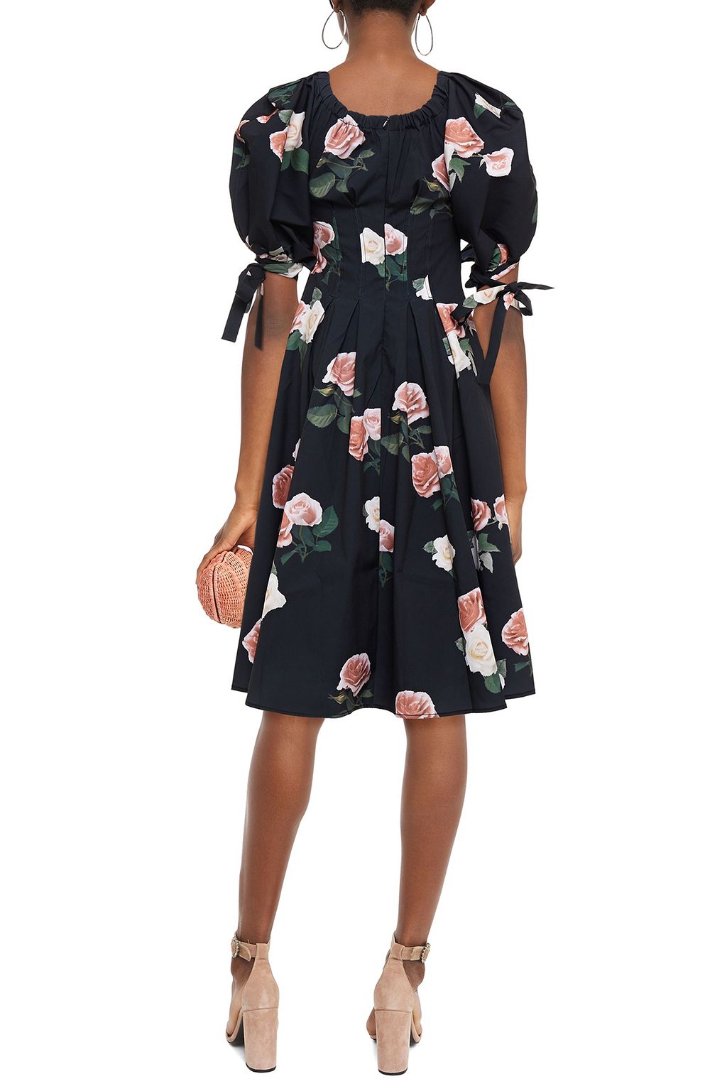 REJINA PYO Pleated floral-print crepe midi dress