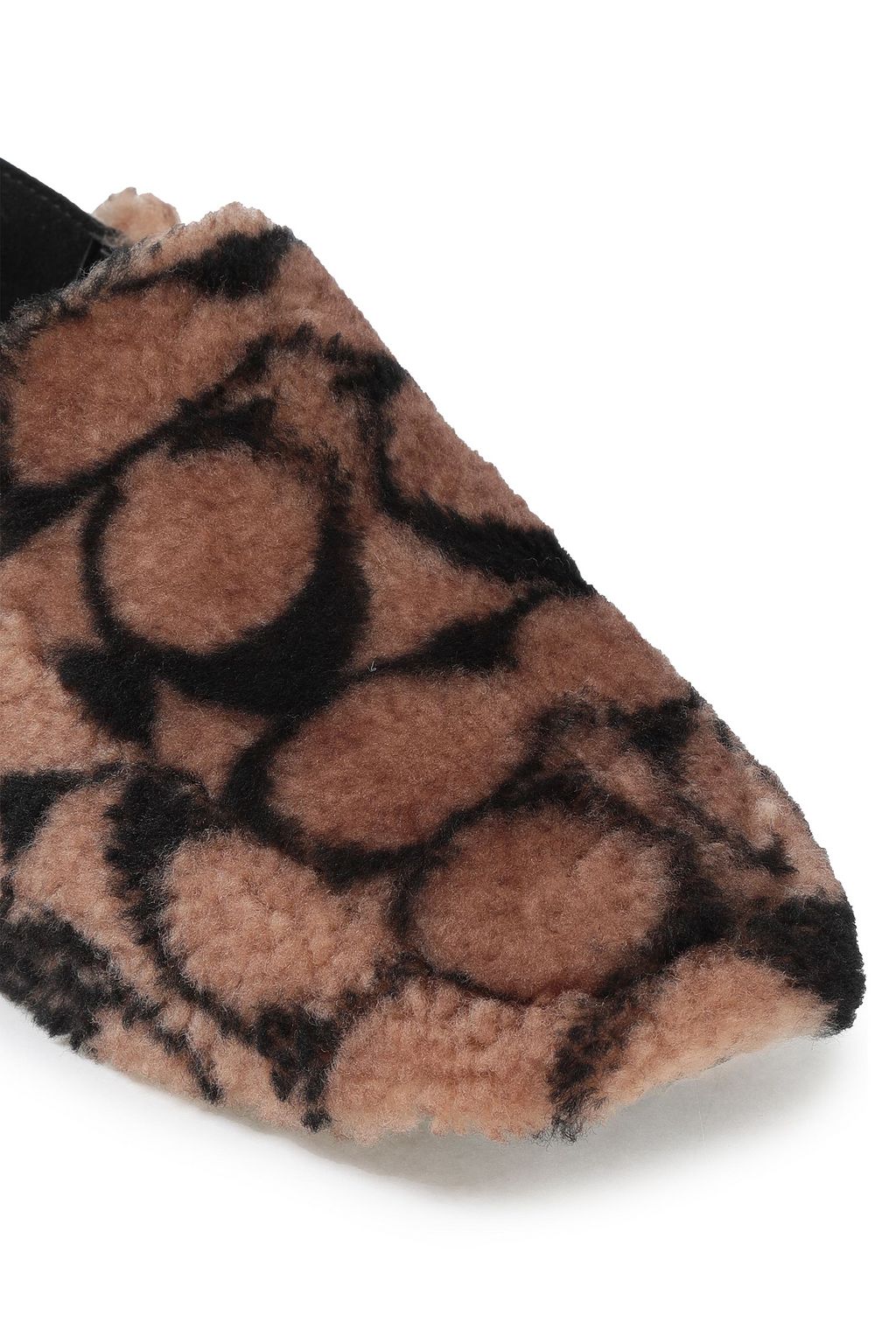 COACH Printed shearling collapsible-heel loafers