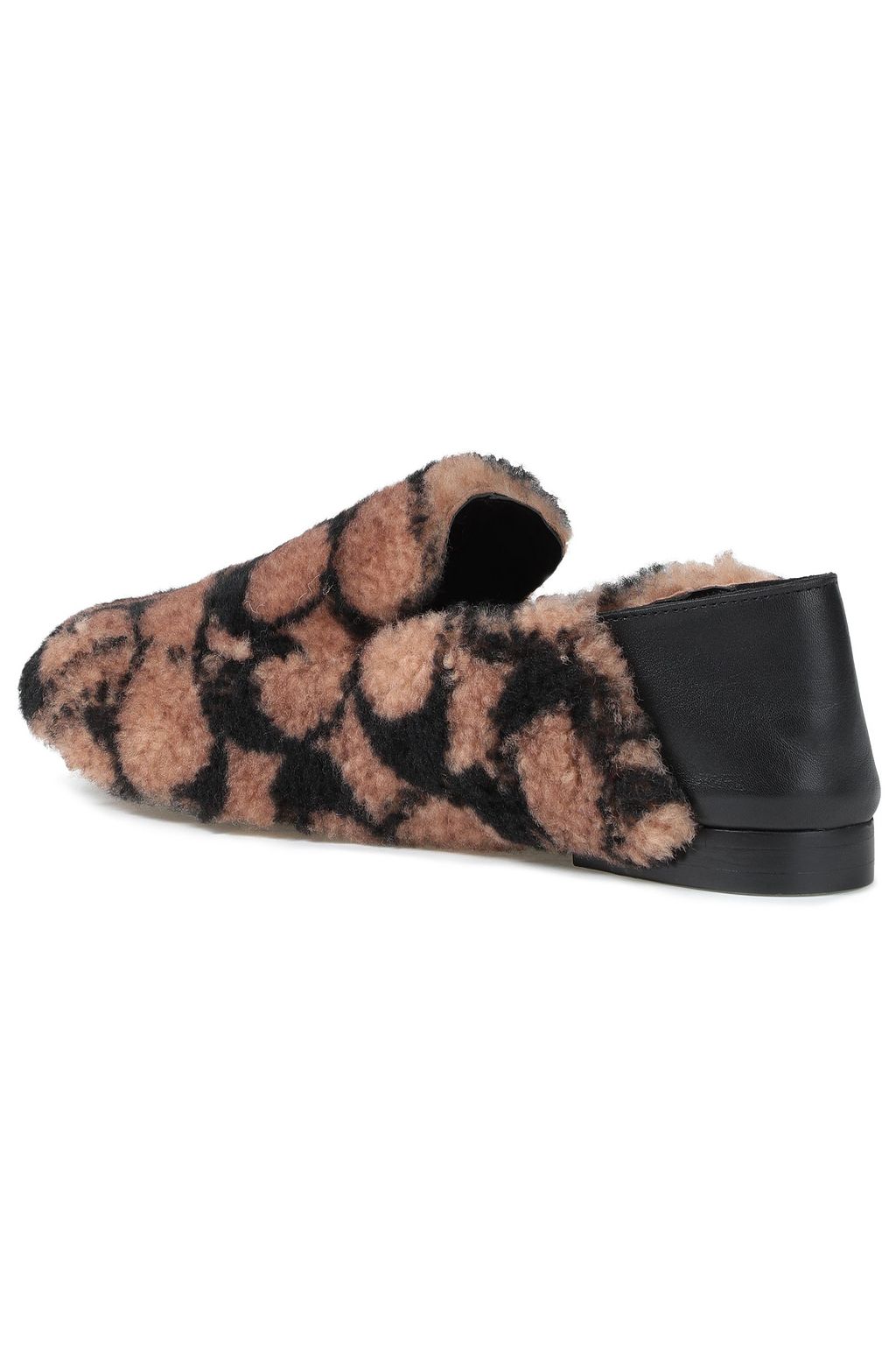 COACH Printed shearling collapsible-heel loafers