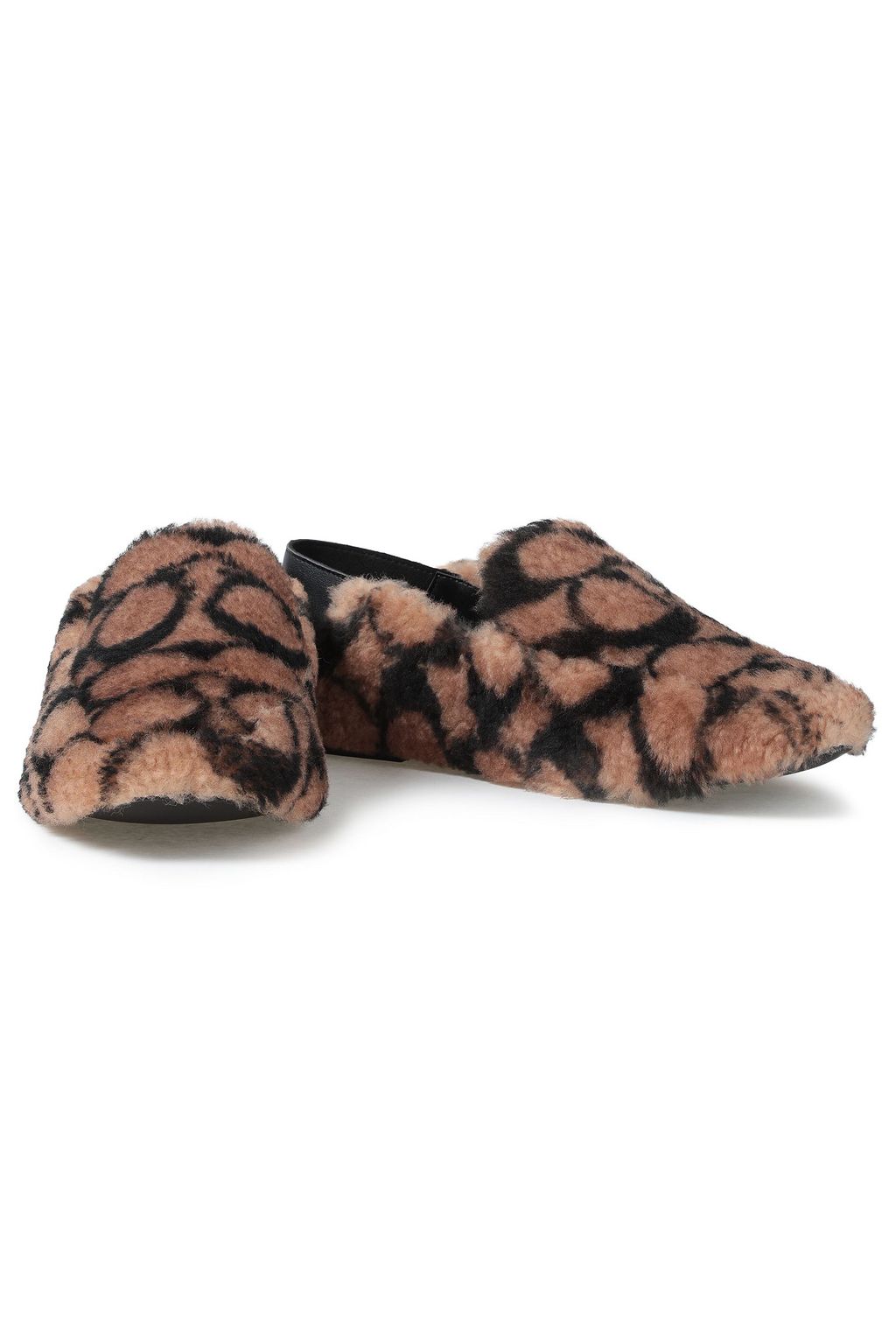 COACH Printed shearling collapsible-heel loafers
