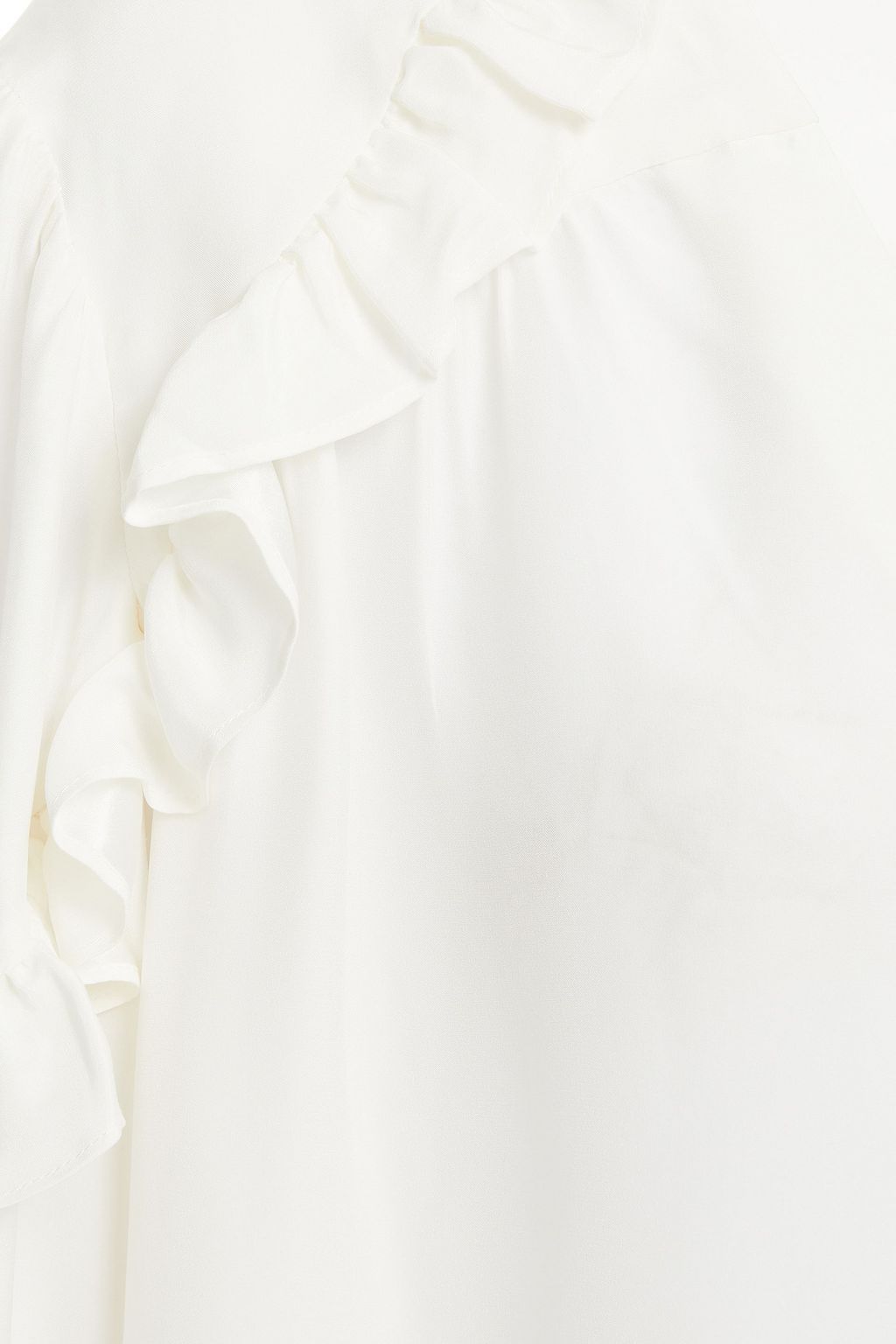 FRAME Ruffle-trimmed silk blouse