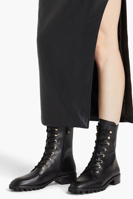 STUART WEITZMAN Laine leather combat boots | THE OUTNET