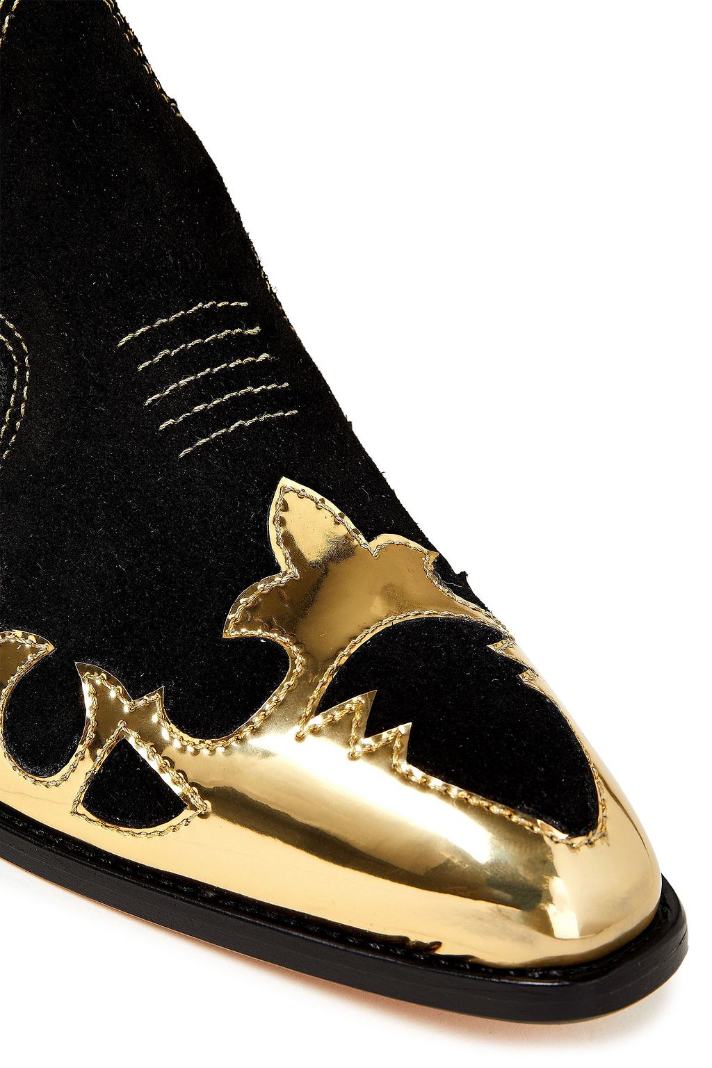 MSGM Metallic patent-leather and suede ankle boots