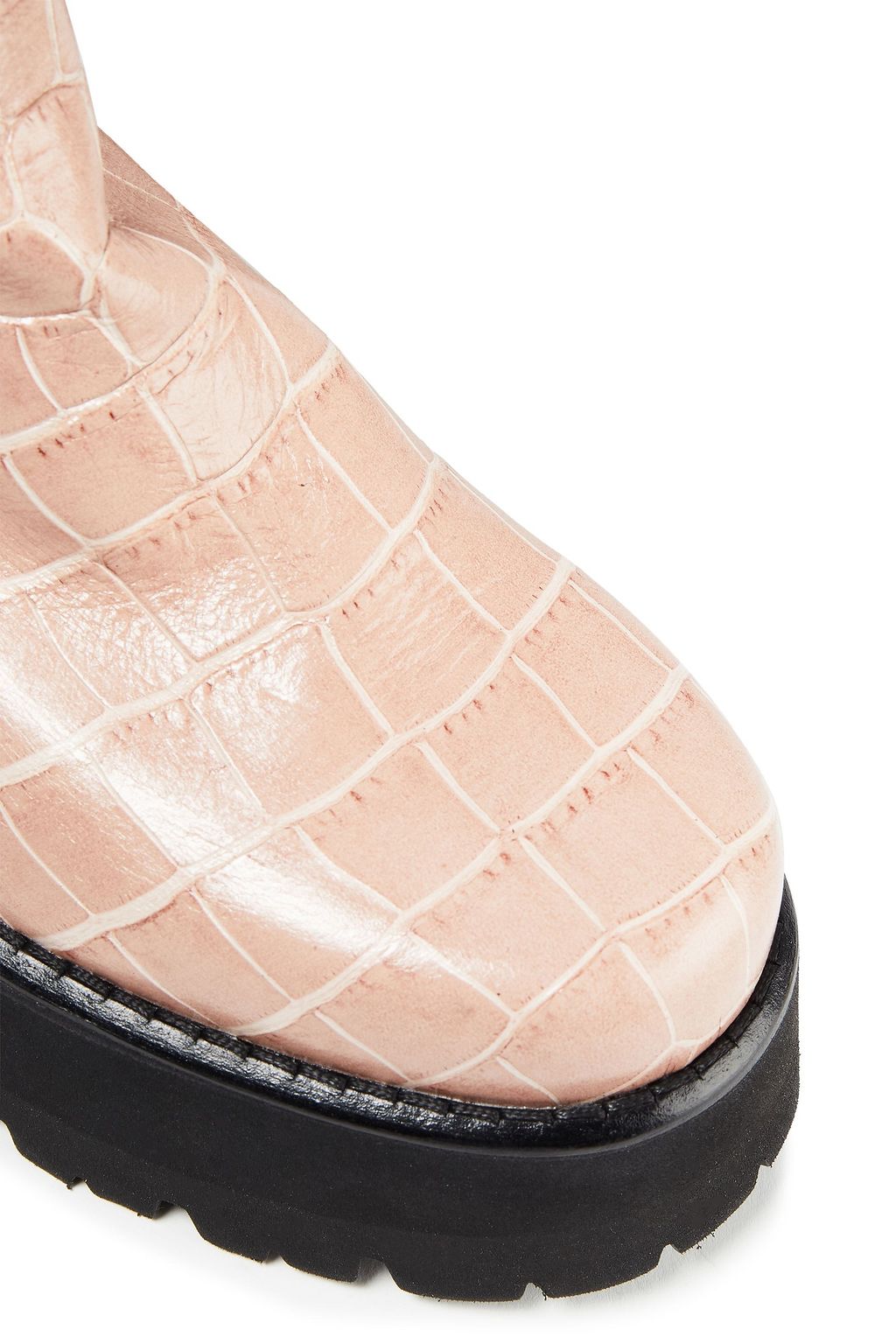 MSGM Croc-effect leather platform boots