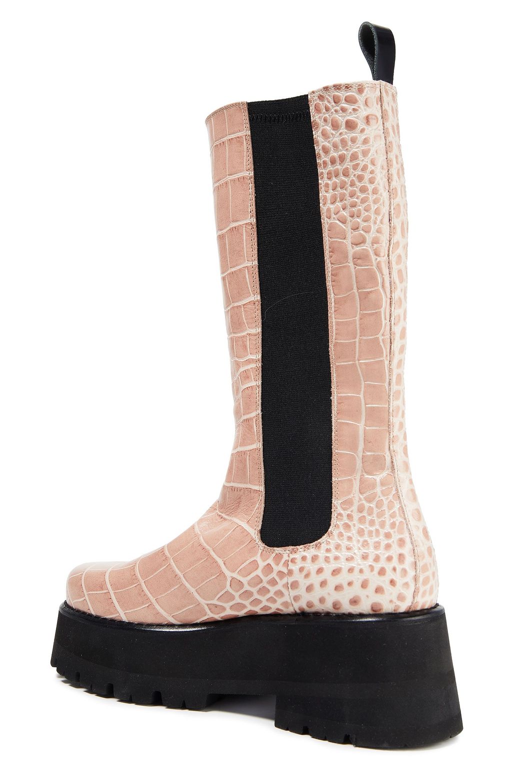 MSGM Croc-effect leather platform boots