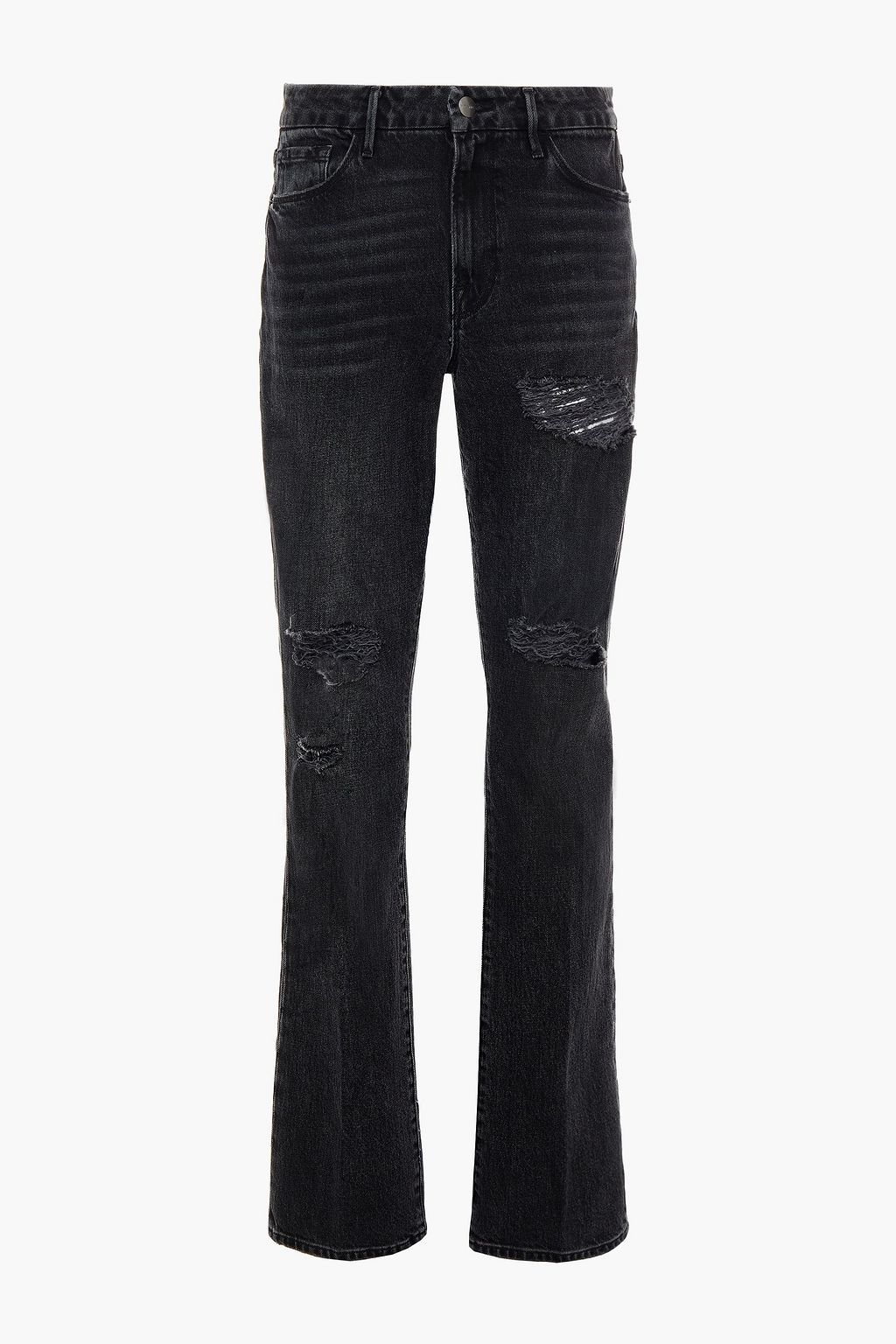 FRAME Le Mini Boot distressed high-rise bootcut jeans | THE OUTNET