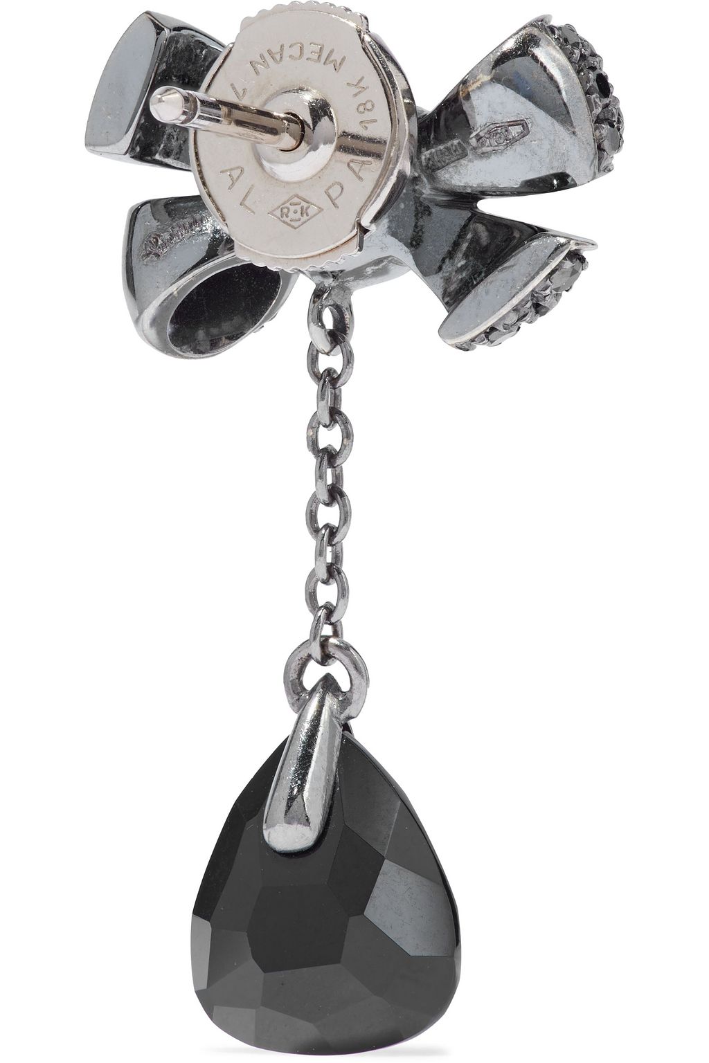 POMELLATO Forever 18-karat white gold, black diamond and onyx earrings
