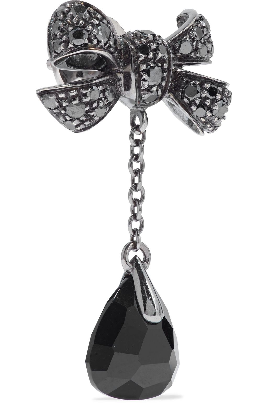 POMELLATO Forever 18-karat white gold, black diamond and onyx earrings