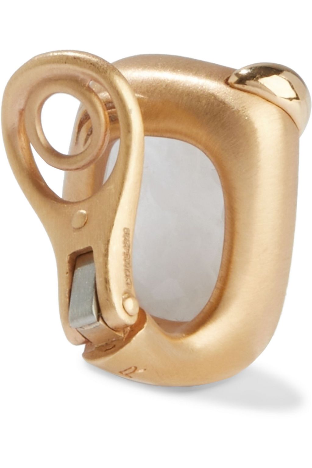 POMELLATO Ritratto 18-karat gold, quartz and diamond clip earrings