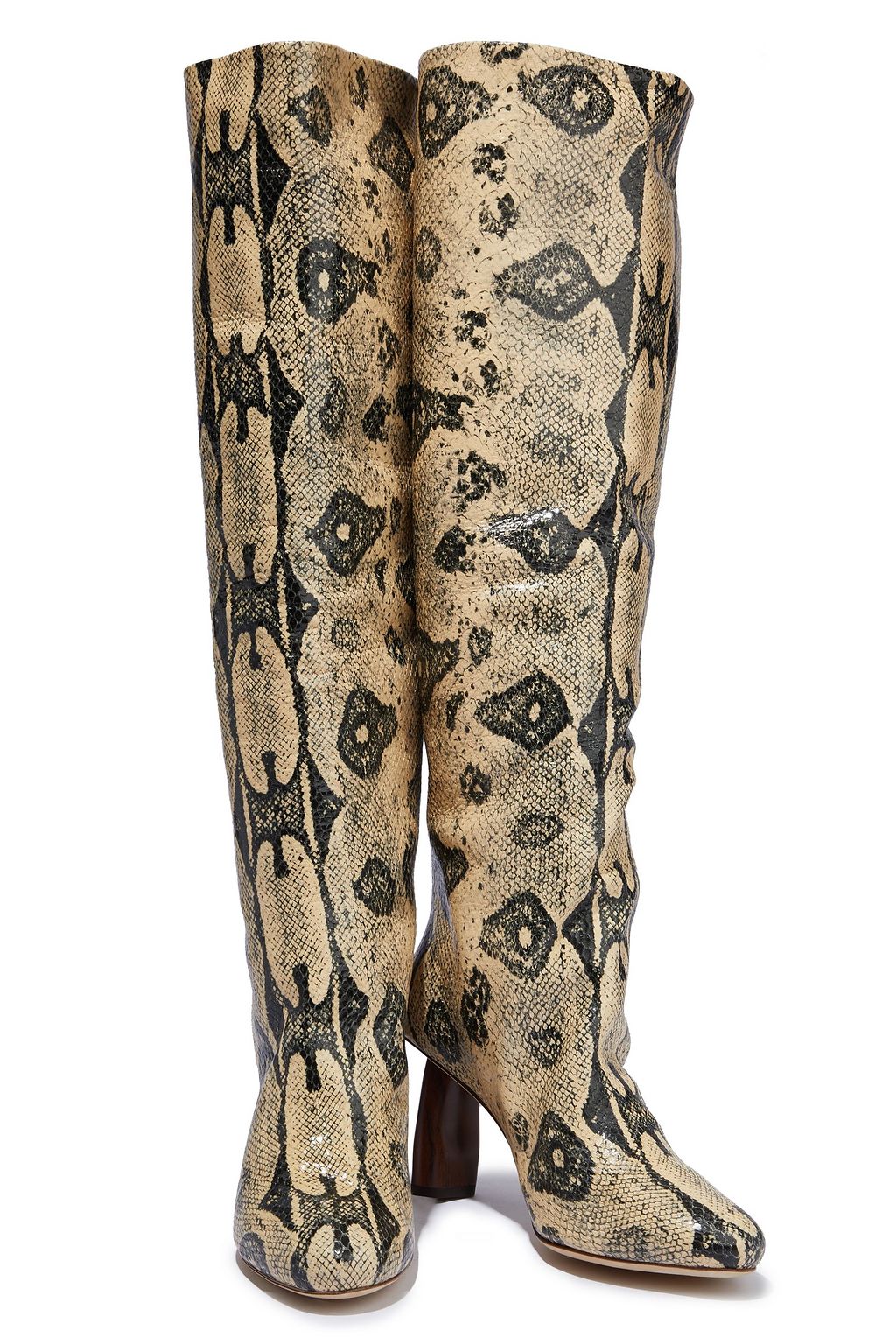 REJINA PYO Allegra snake-effect leather knee boots