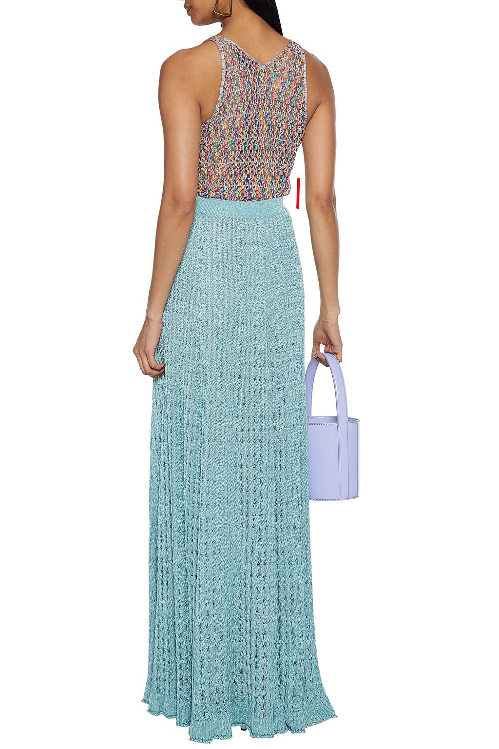 MISSONI Metallic crochetknit maxi skirt THE